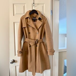 J. Crew Nello Gori Tan/Camel Pea Coat Trench Size 8